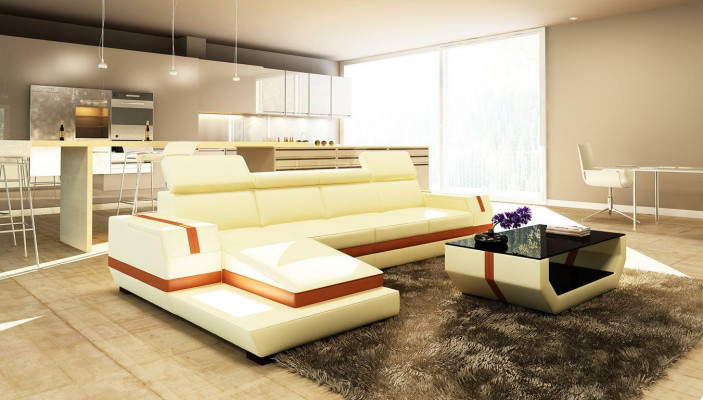 Sofà d'angolo di design moderno Big in pelle Set divano angolare Soggiorno Seduta