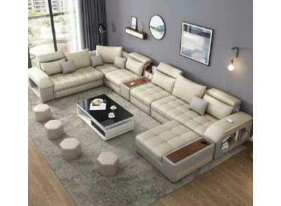 Divano ad angolo a forma di U Sedile Mobili Salotto lussuosi imbottiti moderni Divano relax Divano