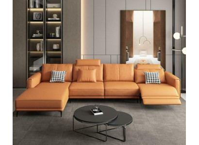 Divano moderno relax di lusso per seduta, divano angolare a L per soggiorno.