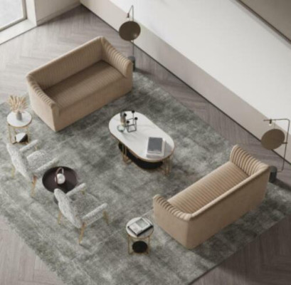 Sofà modulare 2 posti + 2 posti salotto divani divano seduta design divano lounge mobile