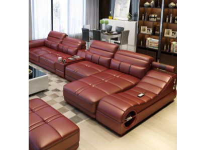 Salotto di lusso divano divano angolare in tessuto moderno relax seduta mobile