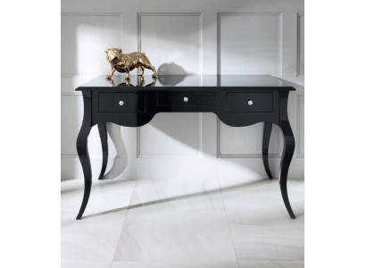 Scrivania nera stile ufficio tavolo scrivanie barocco legno tavoli