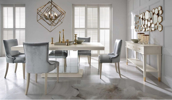 Tavolo da consolle Tavolo da toeletta Console Tavolo di lusso in legno Camera da letto Bianco Moderno