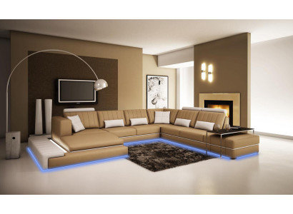 XXL soggiorno angolare design angoli imbottiti divano in pelle set di divani