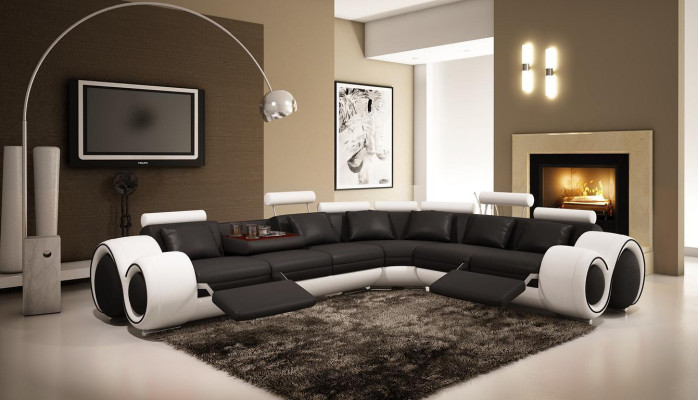 Divano multifunzione Divano Imbottito Divano ad angolo Divano in pelle Sofa XXL