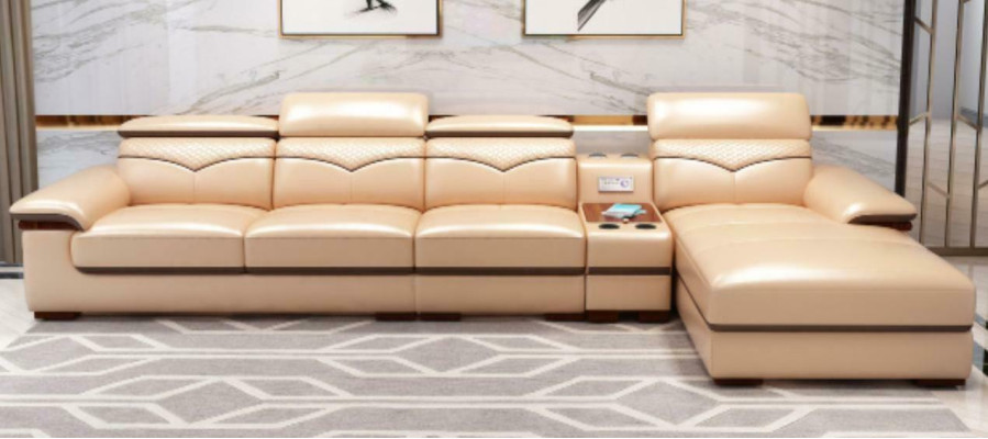 Divano ad angolo a L con imbottitura moderna, seduta relax, mobili per zona giorno di lusso, divano ad angolo.