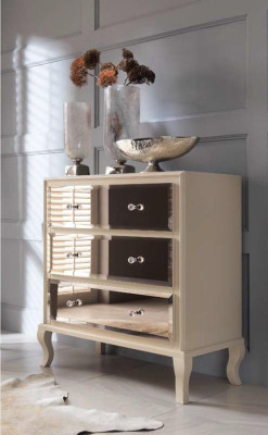 Comò, credenza, armadio, design di lusso, armadi, comodini moderni, design beige.