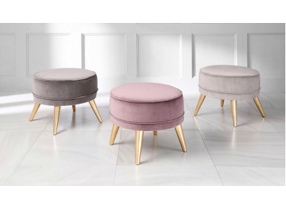 Pouf poggiapiedi Ottomana Pouf moderno di lusso in stoffa design soggiorno rosa rotondo