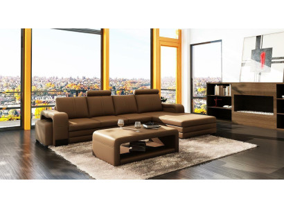 XXL Divano Multifunzione in Pelle Divano Grande Moderno Decorato ad Angolo