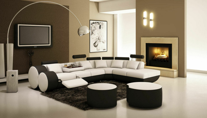 XXL divano angolare multifunzionale in pelle grande moderno