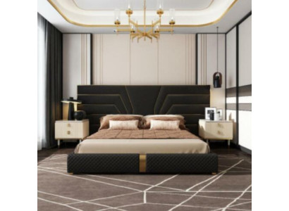 Letto design 180x200 in pelle tessuto Letti camera da letto matrimoniale di lusso