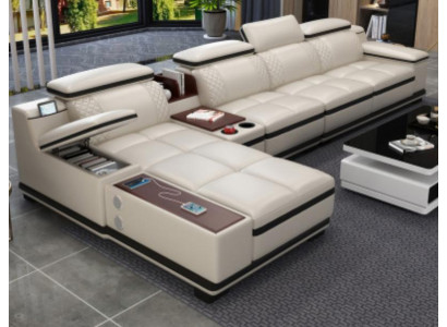 Divano ad angolo a L-forma Salotto Divano angolare Divano imbottito Seduta Design Divano Divani Bianco Sofa