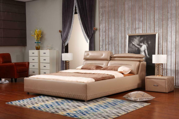 Design moderno letto XXL letto di lusso stile hotel doppio in pelle 140 160