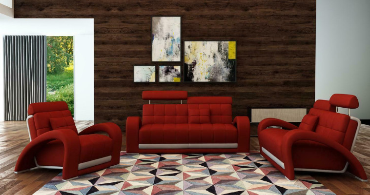 Divano in pelle Angolare con 3+2 posti design moderno 2232.