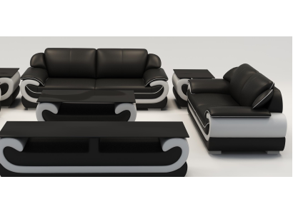 Divano in pelle angolare composizione 3 + 2 posti design moderno divano 0615