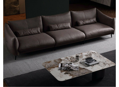 Divano design in tessuto imbottito, mobili italiani, divano a 4 posti.