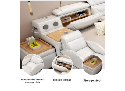 Doppio letto imbottito in pelle di design di lusso USB hotel multifunzione