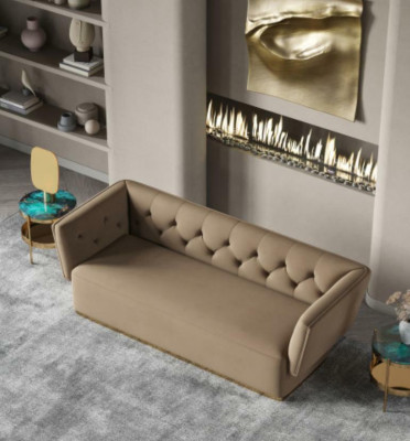 Soggiorno Relax Sedersi Design Divano Lounge Tessile Divano 3 Posti