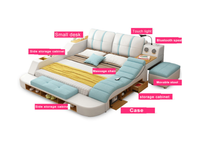 Doppio design letto in pelle imbottiti letti moderni 180x200 cm