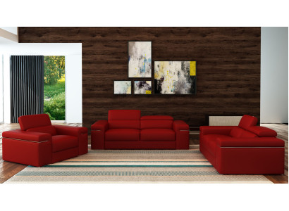 Divano moderno multifunzionale in pelle con divani a 3+2+1.