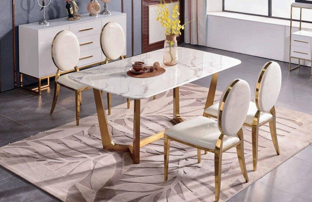 Tavolo da pranzo Set tavolo moderno per sala da pranzo 4 sedie set da 5 pezzi.
