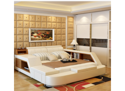 Doppio lusso Design Letto in pelle Letti imbottiti Moderni Albergo