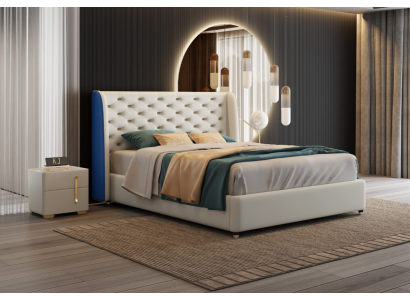 Letto Imbottito Design di Lusso Letti Matrimoniali Hotel Camera da Letto in Pelle Moderni