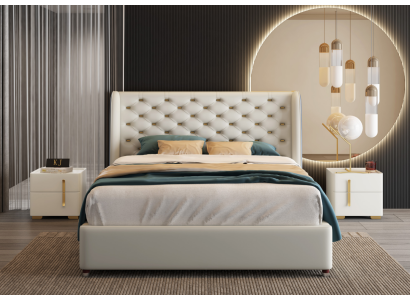 Letto Imbottito Design di Lusso Letti Matrimoniali Hotel Camera da Letto in Pelle Moderni