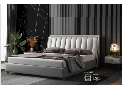 Comò letto Schlafzimmer Betten Tessuto Pelle Hotel Lusso Imbottiti XXL Grande Legno