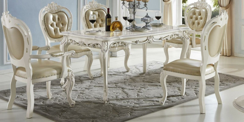 Tavolo da pranzo in legno massiccio Set completo 6 sedie Set Sala da pranzo Tavolo Tavoli 7 pezzi