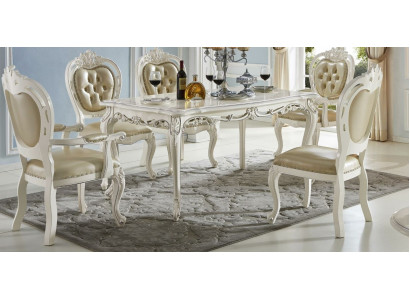 Tavolo da pranzo in legno massiccio Set completo 6 sedie Set Sala da pranzo Tavolo Tavoli 7 pezzi