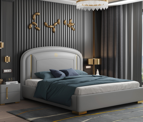 Design moderno Letto 180x200 in velluto e metallo Letti da hotel Matrimoniali matrimoniali
