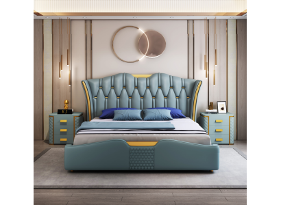 Camera da letto verde Letto Imbottito Design Letti Matrimoniali 180x200 cm