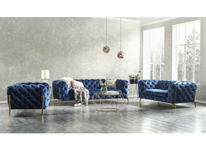 Chesterfield divano in velluto divano imbottito set di divani imbottiti XXL Big Couch.