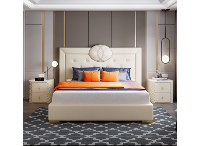 Camera da letto di lusso Letto matrimoniale Design imbottito Mobili per letti Hotel