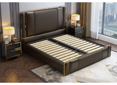 Letto Camera da letto Design Mobili Moderni di Lusso Letti Imbottiti Struttura Nuova