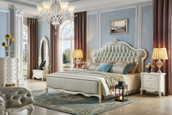 Set completo camera da letto design, 5 pezzi. Letto camera da letto con comodino.