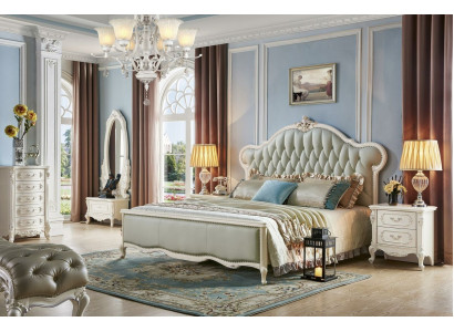 Set completo camera da letto design, 5 pezzi. Letto camera da letto con comodino.