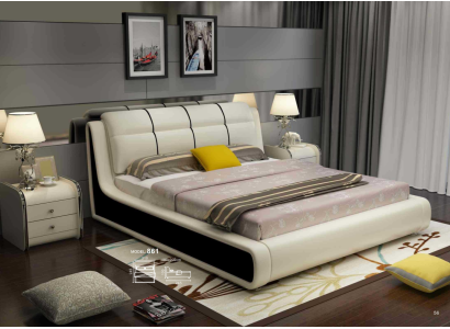 Camera da letto di lusso Letto matrimoniale Letti in legno 180x200cm Designer Hotel