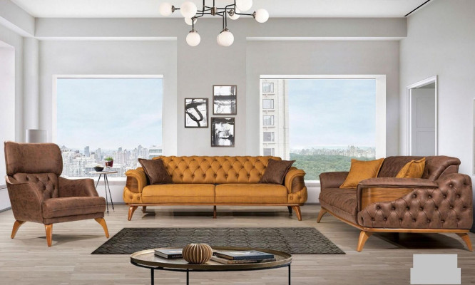 Poltrona monoposto di lusso Divano Imbottito Chesterfield Design in Pelle