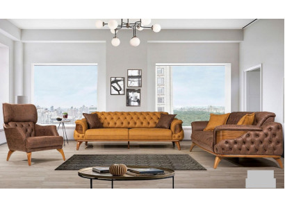 Poltrona monoposto di lusso Divano Imbottito Chesterfield Design in Pelle