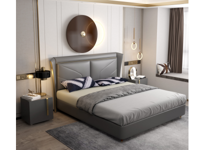 Letto Imbottito Design Lusso Matrimoniale Hotel Letti Matrimoniali in Pelle 180x200cm