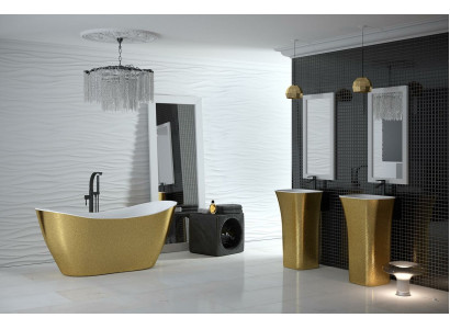 Vasca da bagno dorata di design Vasca di lusso dorata e indipendente