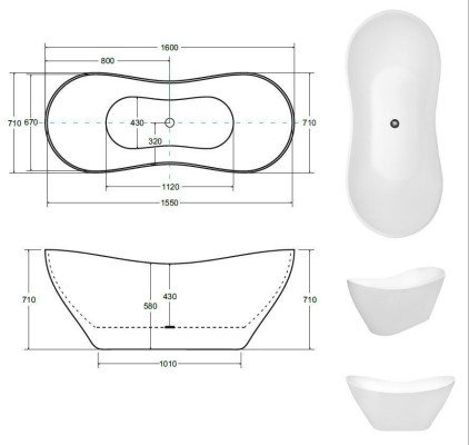 Vasca da bagno dorata di design Vasca di lusso dorata e indipendente