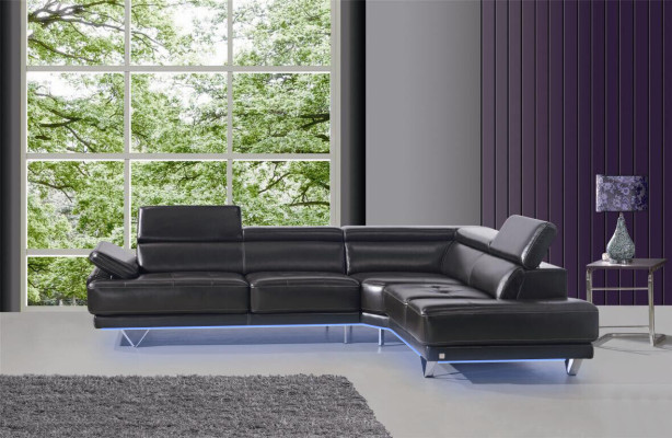 Divano ad angolo multifunzionale divano multimediale TV divano in pelle a LED 291 x 222 cm Nuovo in forma di L