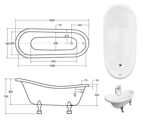 Vasche da bagno classiche autoportanti in stile antico vasca da bagno.