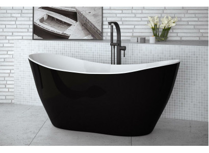Vasca da bagno di design nera Vasca di lusso indipendente nera