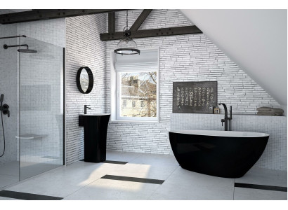 Vasca moderna esclusiva Vasca da bagno di design autoportante Bagno libero Nero