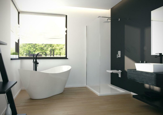 Vasca da bagno indipendente esclusiva in acrilico design di scarico bagno doccia