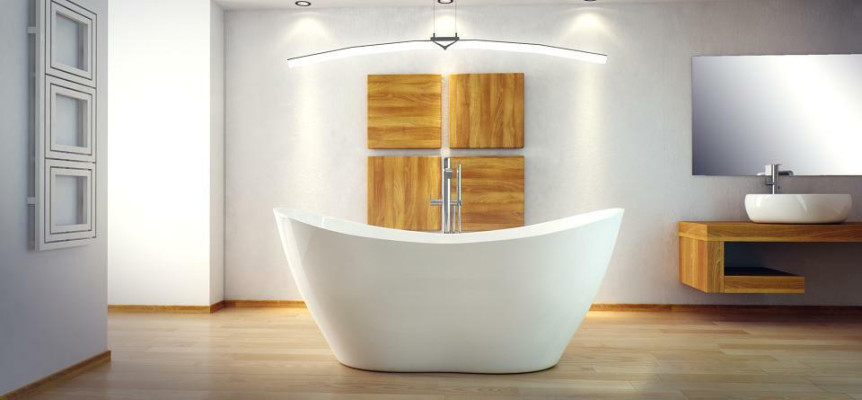 Vasca da bagno indipendente esclusiva in acrilico design di scarico bagno doccia